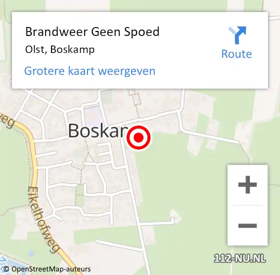 Locatie op kaart van de 112 melding: Brandweer Geen Spoed Naar Olst, Boskamp op 12 juli 2019 13:39