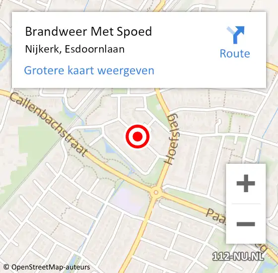 Locatie op kaart van de 112 melding: Brandweer Met Spoed Naar Nijkerk, Esdoornlaan op 12 juli 2019 14:56