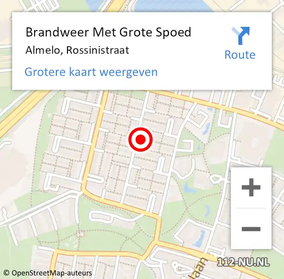 Locatie op kaart van de 112 melding: Brandweer Met Grote Spoed Naar Almelo, Rossinistraat op 7 april 2014 12:22