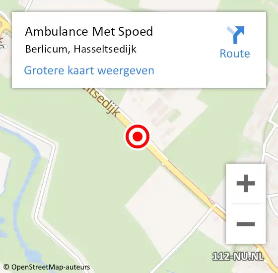 Locatie op kaart van de 112 melding: Ambulance Met Spoed Naar Berlicum, Hasseltsedijk op 12 juli 2019 15:43