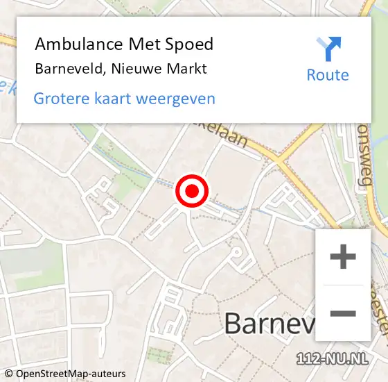 Locatie op kaart van de 112 melding: Ambulance Met Spoed Naar Barneveld, Nieuwe Markt op 12 juli 2019 15:55