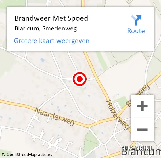 Locatie op kaart van de 112 melding: Brandweer Met Spoed Naar Blaricum, Smedenweg op 12 juli 2019 16:06