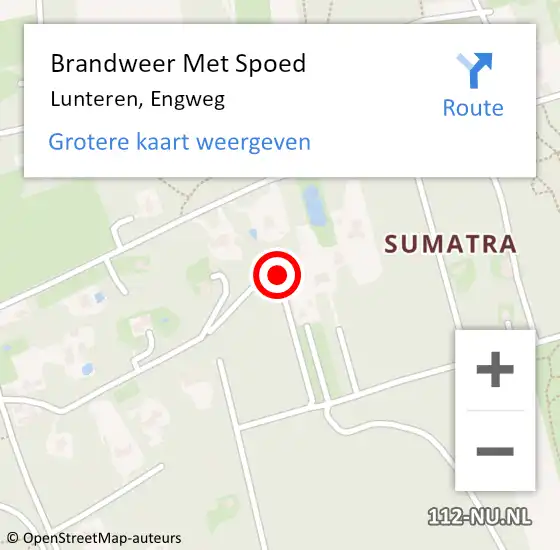Locatie op kaart van de 112 melding: Brandweer Met Spoed Naar Lunteren, Engweg op 12 juli 2019 17:06