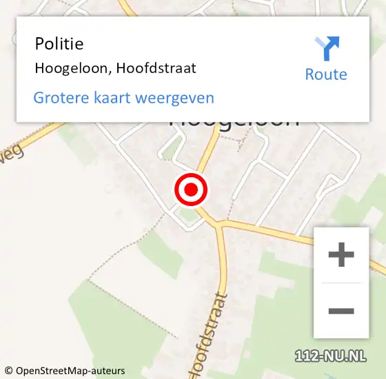 Locatie op kaart van de 112 melding: Politie Hoogeloon, Hoofdstraat op 12 juli 2019 17:29