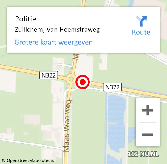 Locatie op kaart van de 112 melding: Politie Zuilichem, Van Heemstraweg op 12 juli 2019 18:15