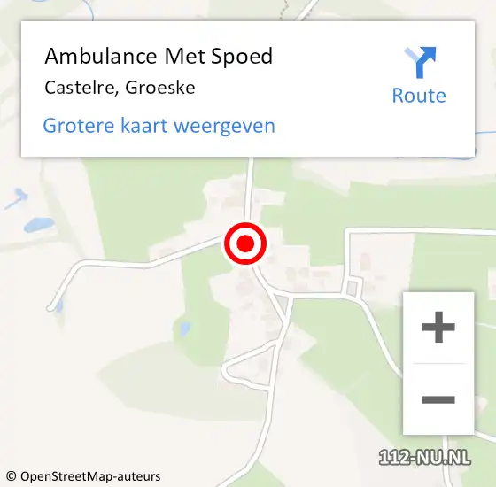 Locatie op kaart van de 112 melding: Ambulance Met Spoed Naar Castelré, Groeske op 12 juli 2019 19:19