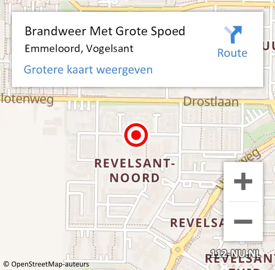 Locatie op kaart van de 112 melding: Brandweer Met Grote Spoed Naar Emmeloord, Vogelsant op 13 juli 2019 00:52