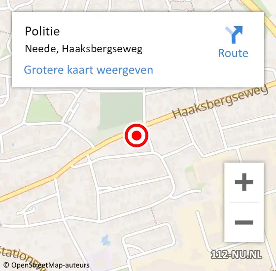 Locatie op kaart van de 112 melding: Politie Neede, Haaksbergseweg op 13 juli 2019 02:10