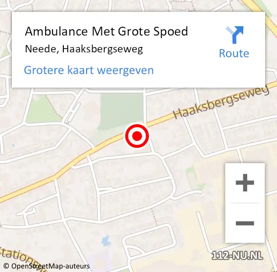 Locatie op kaart van de 112 melding: Ambulance Met Grote Spoed Naar Neede, Haaksbergseweg op 13 juli 2019 02:25