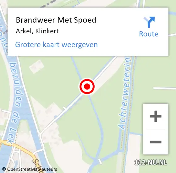 Locatie op kaart van de 112 melding: Brandweer Met Spoed Naar Arkel, Klinkert op 13 juli 2019 07:26