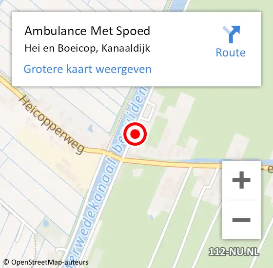 Locatie op kaart van de 112 melding: Ambulance Met Spoed Naar Hei en Boeicop, Kanaaldijk op 7 april 2014 13:23