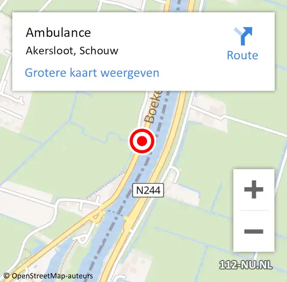 Locatie op kaart van de 112 melding: Ambulance Akersloot, Schouw op 13 juli 2019 10:39