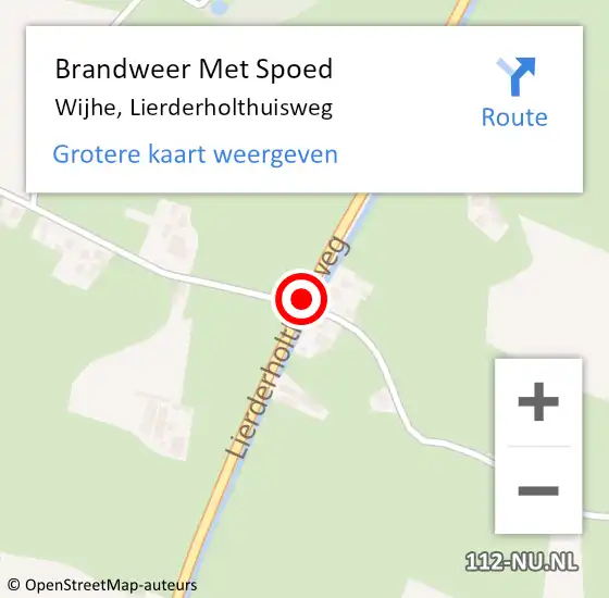 Locatie op kaart van de 112 melding: Brandweer Met Spoed Naar Wijhe, Lierderholthuisweg op 13 juli 2019 13:20