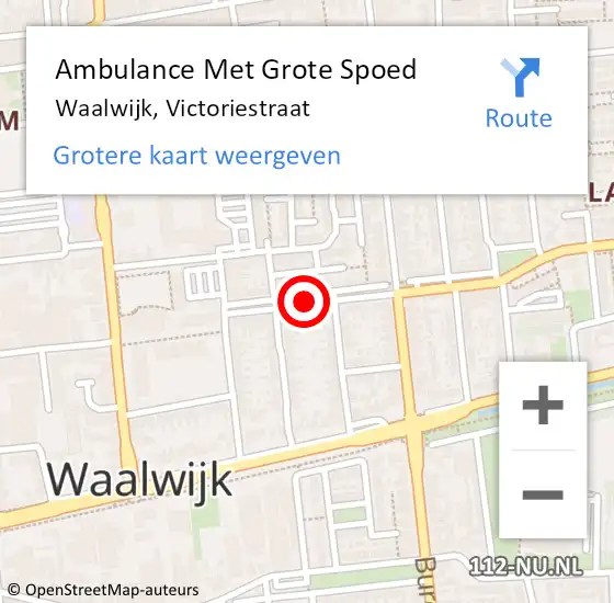 Locatie op kaart van de 112 melding: Ambulance Met Grote Spoed Naar Waalwijk, Victoriestraat op 13 juli 2019 14:04