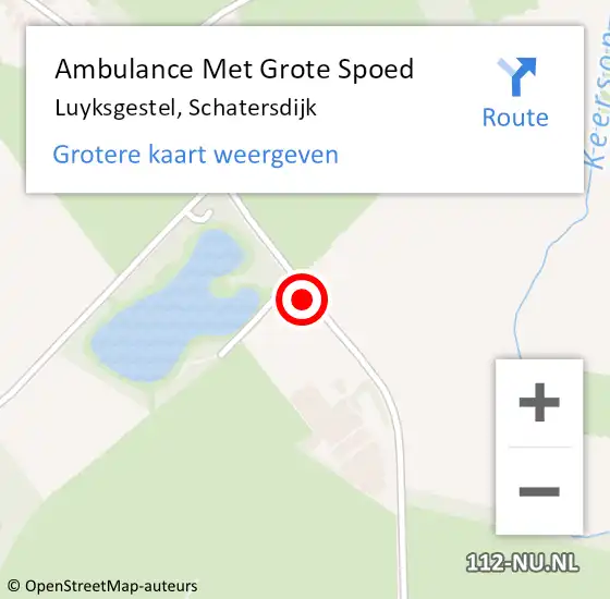 Locatie op kaart van de 112 melding: Ambulance Met Grote Spoed Naar Luyksgestel, Schatersdijk op 13 juli 2019 14:24