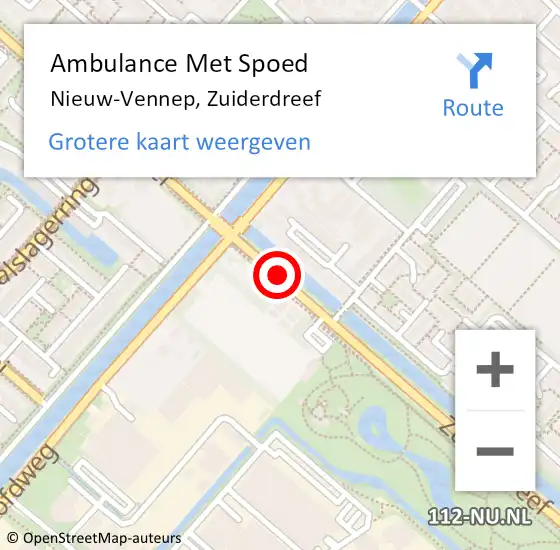 Locatie op kaart van de 112 melding: Ambulance Met Spoed Naar Nieuw-Vennep, Zuiderdreef op 13 juli 2019 14:55