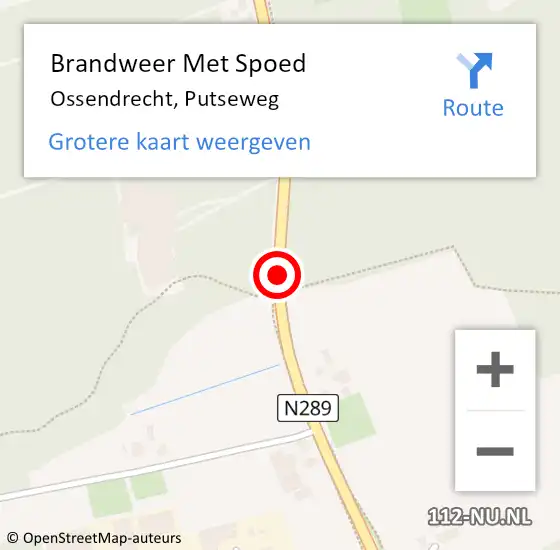 Locatie op kaart van de 112 melding: Brandweer Met Spoed Naar Ossendrecht, Putseweg op 13 juli 2019 15:48