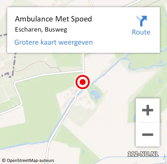 Locatie op kaart van de 112 melding: Ambulance Met Spoed Naar Escharen, Busweg op 13 juli 2019 17:48