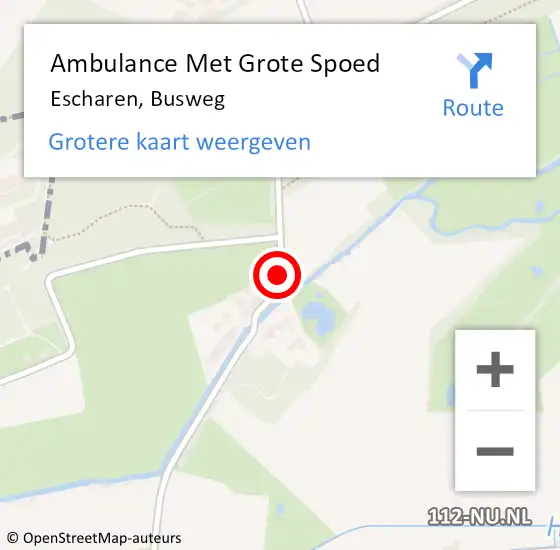 Locatie op kaart van de 112 melding: Ambulance Met Grote Spoed Naar Escharen, Busweg op 13 juli 2019 17:55