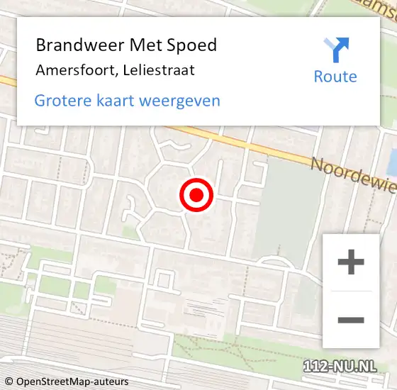 Locatie op kaart van de 112 melding: Brandweer Met Spoed Naar Amersfoort, Leliestraat op 13 juli 2019 20:45