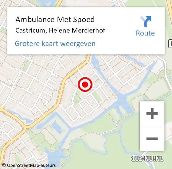 Locatie op kaart van de 112 melding: Ambulance Met Spoed Naar Castricum, Helene Mercierhof op 13 juli 2019 21:10