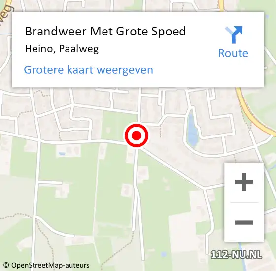 Locatie op kaart van de 112 melding: Brandweer Met Grote Spoed Naar Heino, Paalweg op 13 juli 2019 21:12