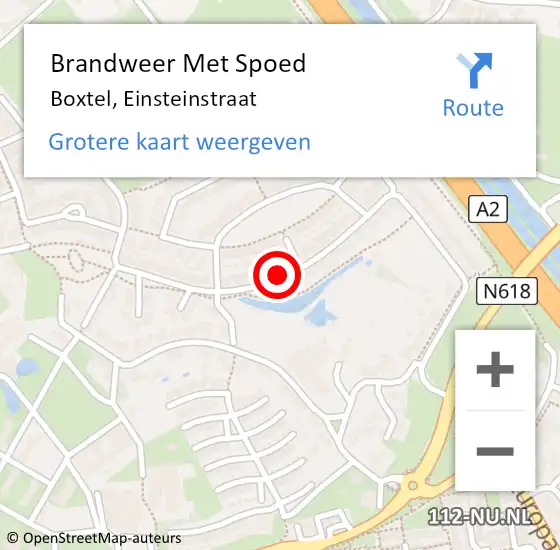 Locatie op kaart van de 112 melding: Brandweer Met Spoed Naar Boxtel, Einsteinstraat op 13 juli 2019 22:23