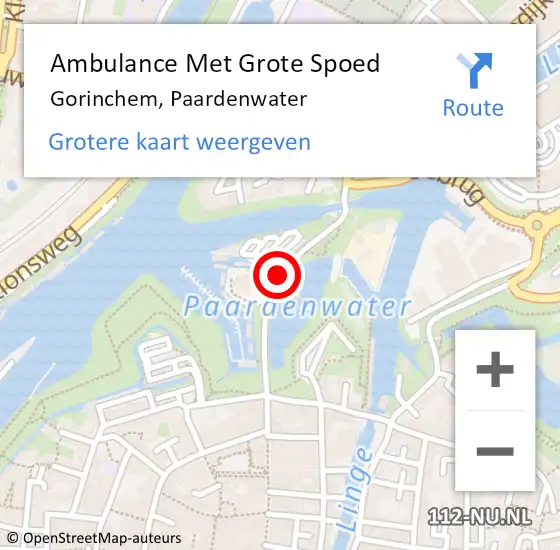 Locatie op kaart van de 112 melding: Ambulance Met Grote Spoed Naar Gorinchem, Paardenwater op 13 juli 2019 23:42