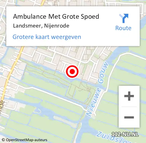 Locatie op kaart van de 112 melding: Ambulance Met Grote Spoed Naar Landsmeer, Nijenrode op 14 juli 2019 04:30