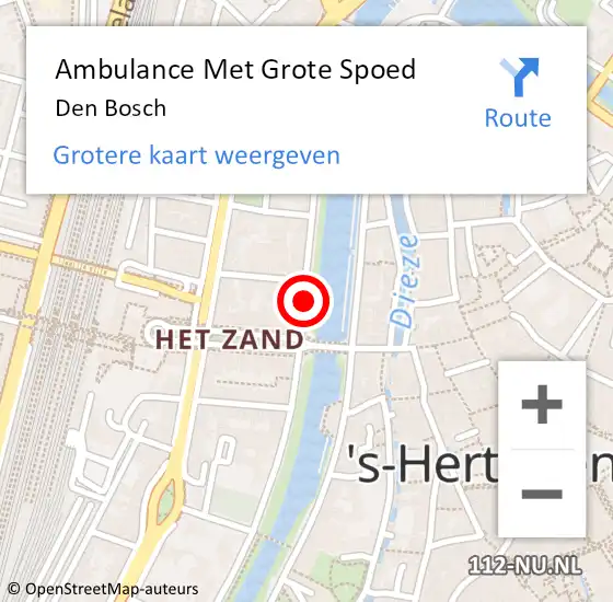 Locatie op kaart van de 112 melding: Ambulance Met Grote Spoed Naar Den Bosch op 14 juli 2019 06:36