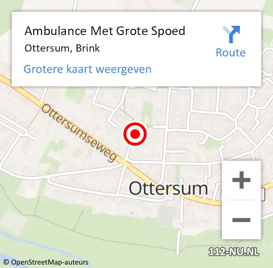 Locatie op kaart van de 112 melding: Ambulance Met Grote Spoed Naar Ottersum, Brink op 14 juli 2019 07:59