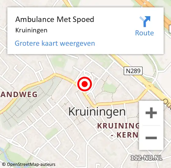 Locatie op kaart van de 112 melding: Ambulance Met Spoed Naar Kruiningen op 14 juli 2019 10:39