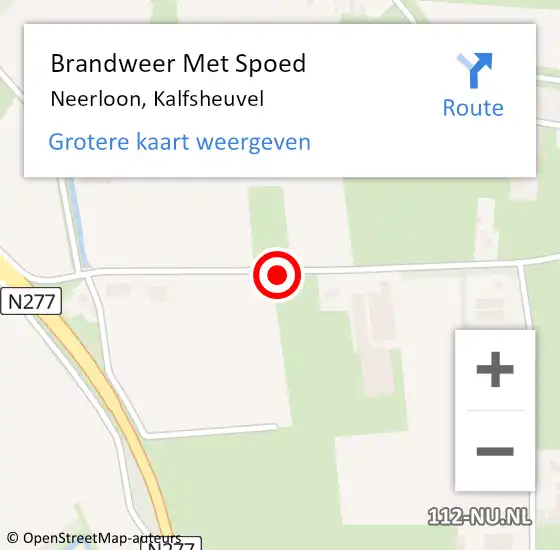 Locatie op kaart van de 112 melding: Brandweer Met Spoed Naar Neerloon, Kalfsheuvel op 14 juli 2019 12:03