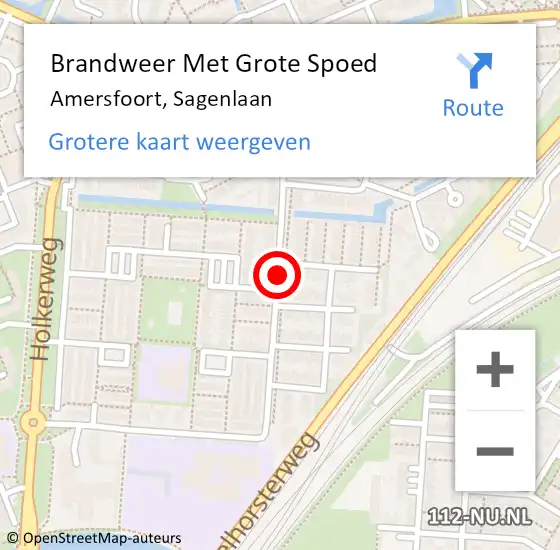 Locatie op kaart van de 112 melding: Brandweer Met Grote Spoed Naar Amersfoort, Sagenlaan op 14 juli 2019 12:14