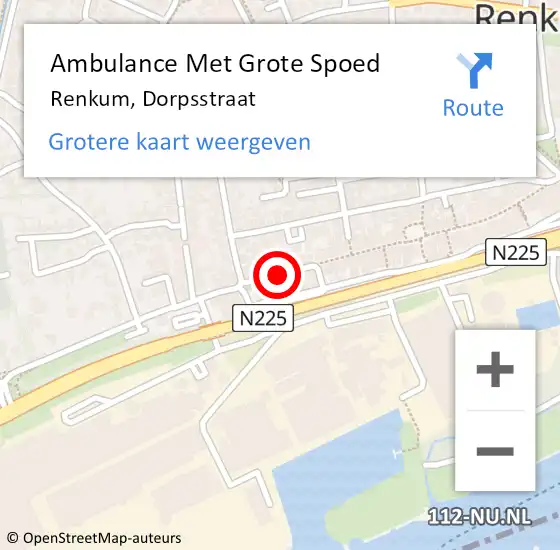 Locatie op kaart van de 112 melding: Ambulance Met Grote Spoed Naar Renkum, Dorpsstraat op 14 juli 2019 12:33