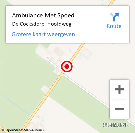 Locatie op kaart van de 112 melding: Ambulance Met Spoed Naar De Cocksdorp, Hoofdweg op 14 juli 2019 15:31