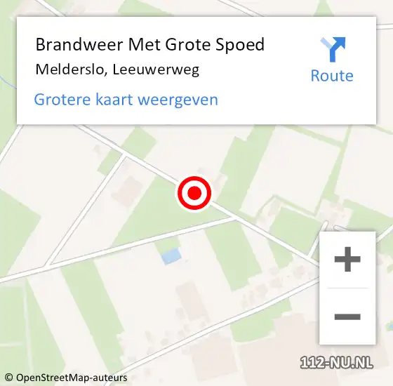 Locatie op kaart van de 112 melding: Brandweer Met Grote Spoed Naar Melderslo, Leeuwerweg op 14 juli 2019 17:14