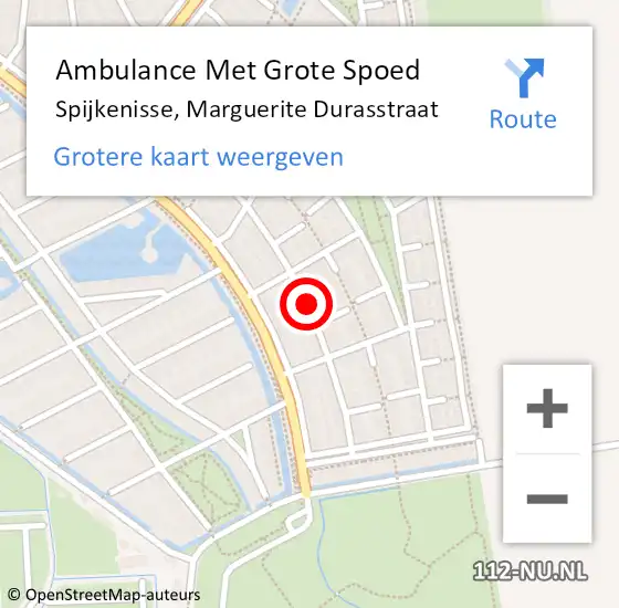 Locatie op kaart van de 112 melding: Ambulance Met Grote Spoed Naar Spijkenisse, Marguerite Durasstraat op 14 juli 2019 18:37
