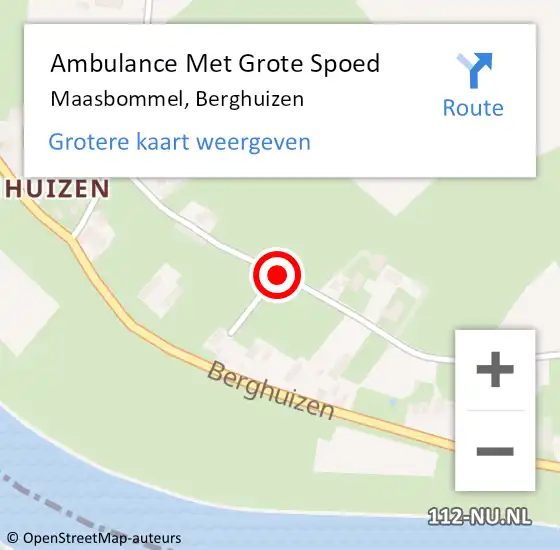 Locatie op kaart van de 112 melding: Ambulance Met Grote Spoed Naar Maasbommel, Berghuizen op 14 juli 2019 19:03