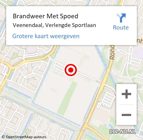 Locatie op kaart van de 112 melding: Brandweer Met Spoed Naar Veenendaal, Verlengde Sportlaan op 14 juli 2019 20:46