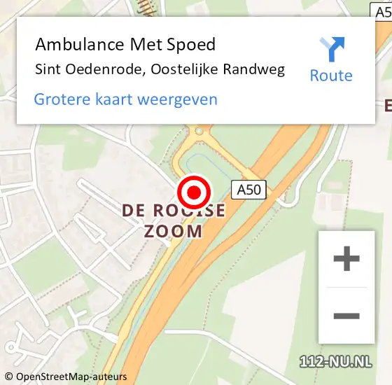 Locatie op kaart van de 112 melding: Ambulance Met Spoed Naar Sint Oedenrode, Oostelijke Randweg op 14 juli 2019 21:14