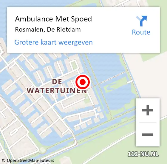 Locatie op kaart van de 112 melding: Ambulance Met Spoed Naar Rosmalen, De Rietdam op 14 juli 2019 23:43