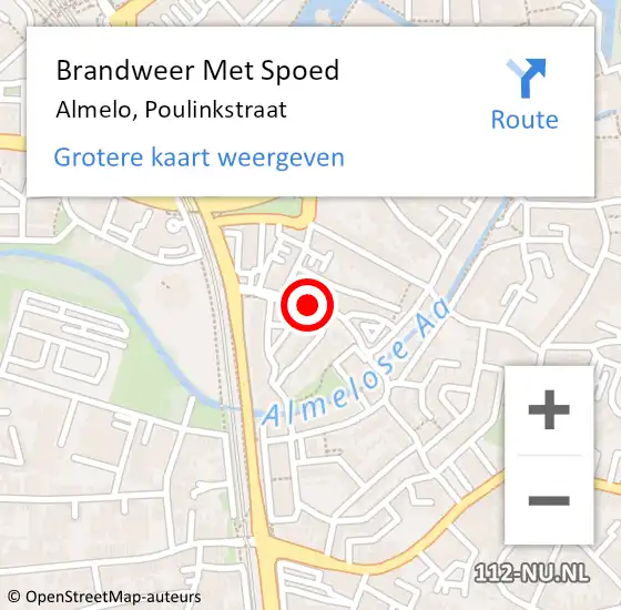 Locatie op kaart van de 112 melding: Brandweer Met Spoed Naar Almelo, Poulinkstraat op 15 juli 2019 03:36
