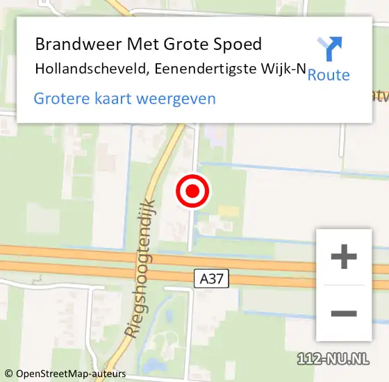 Locatie op kaart van de 112 melding: Brandweer Met Grote Spoed Naar Hollandscheveld, Eenendertigste Wijk-N op 15 juli 2019 08:34
