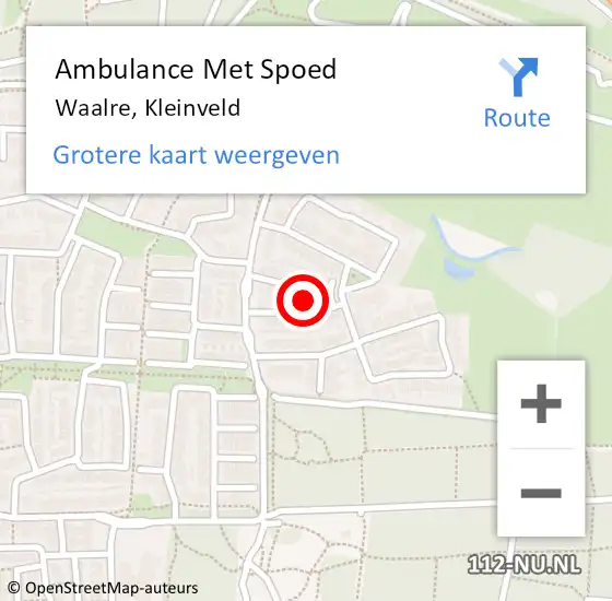 Locatie op kaart van de 112 melding: Ambulance Met Spoed Naar Waalre, Kleinveld op 15 juli 2019 08:49