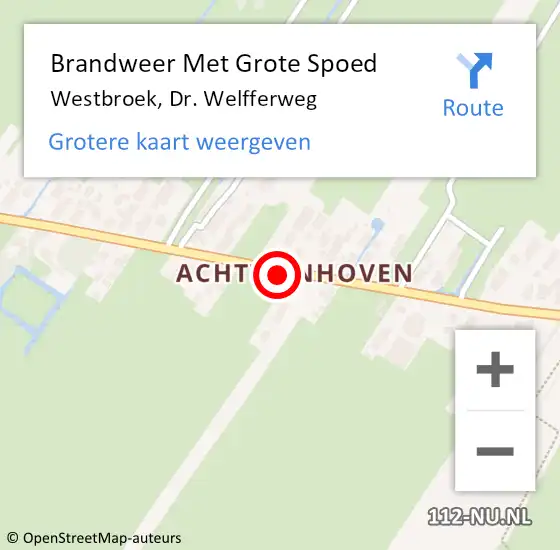 Locatie op kaart van de 112 melding: Brandweer Met Grote Spoed Naar Westbroek, Dr. Welfferweg op 15 juli 2019 09:38