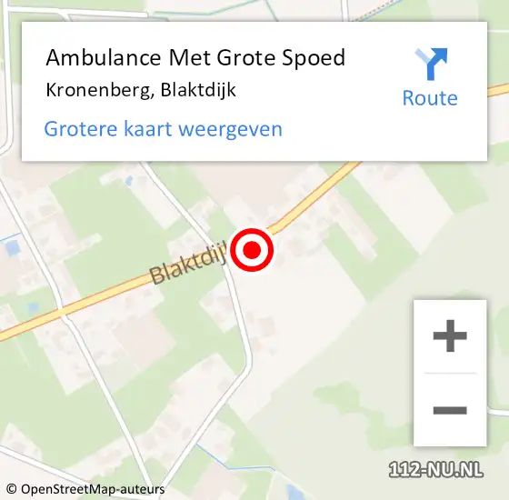 Locatie op kaart van de 112 melding: Ambulance Met Grote Spoed Naar Kronenberg, Blaktdijk op 7 april 2014 16:04