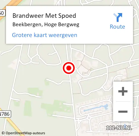 Locatie op kaart van de 112 melding: Brandweer Met Spoed Naar Beekbergen, Hoge Bergweg op 15 juli 2019 09:58