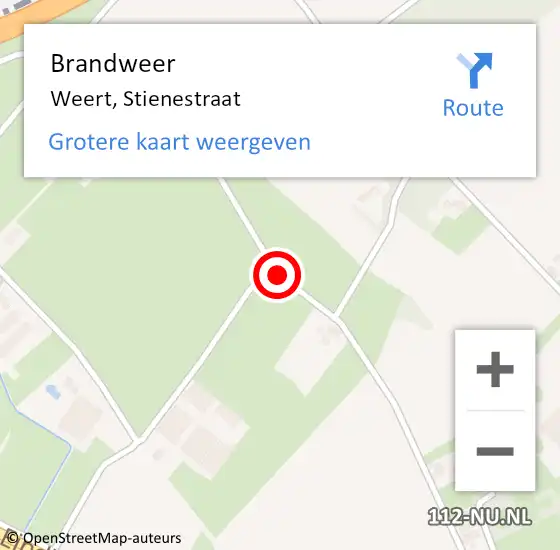 Locatie op kaart van de 112 melding: Brandweer Weert, Stienestraat op 15 juli 2019 12:24