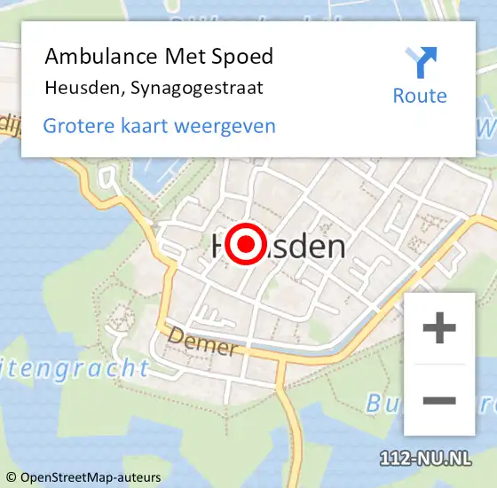 Locatie op kaart van de 112 melding: Ambulance Met Spoed Naar Heusden, Synagogestraat op 15 juli 2019 13:14